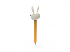 Pencil rabbit school supplies v001 3D Model