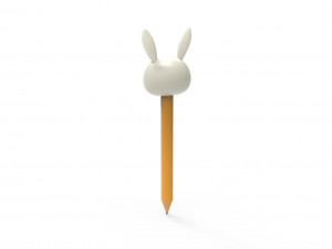 Pencil rabbit school supplies v001 3D Model