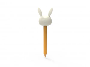 Pencil rabbit school supplies v001 3D Model