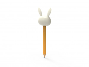 Pencil rabbit school supplies v001 3D Model