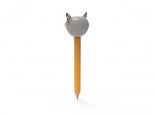 Pencil ratel school supplies v001 3D Model