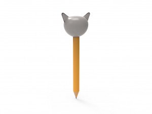 Pencil ratel school supplies v001 3D Model