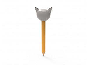 Pencil ratel school supplies v001 3D Model