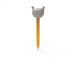 Pencil ratel school supplies v001 3D Model