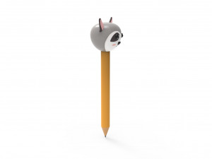 Pencil ratel school supplies v001 3D Model