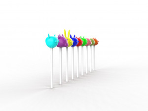 Sweet Lollipops collection v001 3D Модель