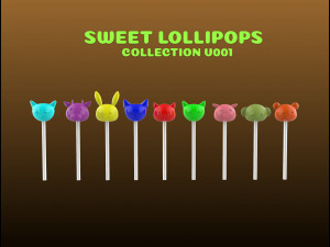 Sweet Lollipops collection v001 3Dモデル