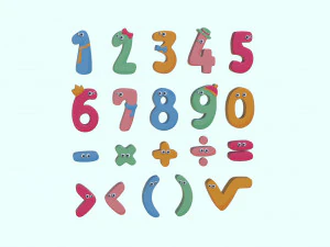 Número de desenho animado v001 Modelo 3D