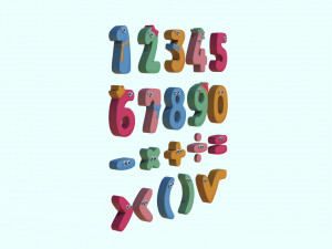Cartoon Number v001 Modelo 3D