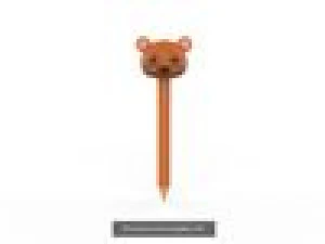 Pencil with animal school supplies collection 1 3D Model