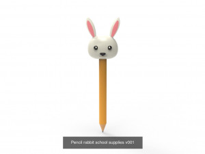 Pencil with animal school supplies collection 1 3D 模型