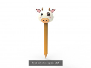 Pencil with animal school supplies collection 1 3D 模型
