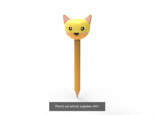 Pencil with animal school supplies collection 1 3D 模型