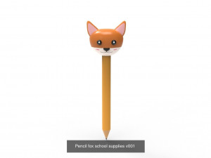 Pencil with animal school supplies collection 1 3D 模型