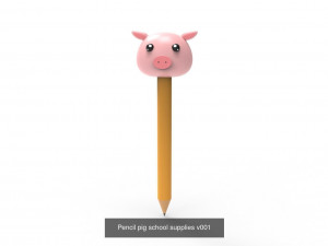 Pencil with animal school supplies collection 1 3D 模型