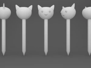 Pencil with animal school supplies collection 1 3D Model