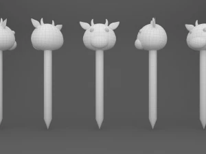 Pencil with animal school supplies collection 1 3D Model