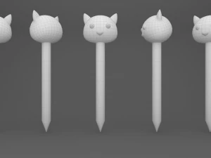 Pencil with animal school supplies collection 1 3D Model