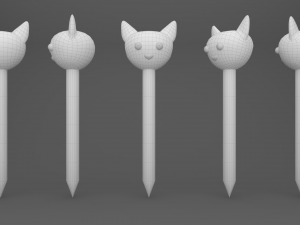 Pencil with animal school supplies collection 1 3D 模型