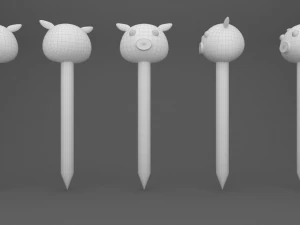 Pencil with animal school supplies collection 1 3D Model