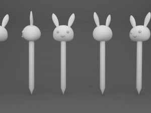 Pencil with animal school supplies collection 1 3D 模型