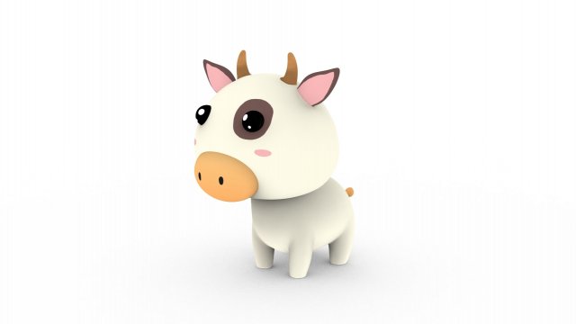 Cartoon Cow v001 3D-Modell .c4d .max .obj .3ds .fbx .stl .blend 