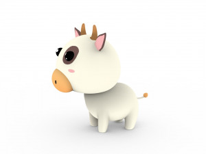 Cartoon Cow v001 3D-Modell