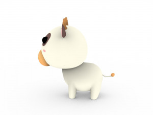 Cartoon Cow v001 3D-Modell
