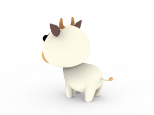 Cartoon Cow v001 3D-Modell