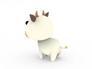 Cartoon Cow v001 3D Model