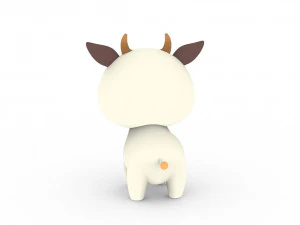 Cartoon Cow v001 3D Model