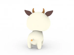 Cartoon Cow v001 3D Model