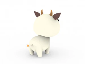 Cartoon Cow v001 3D Model