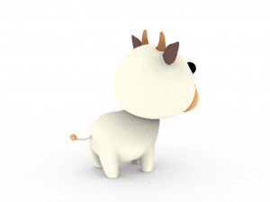 Cartoon Cow v001 3D-Modell