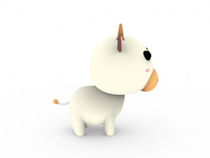 Cartoon Cow v001 3D-Modell