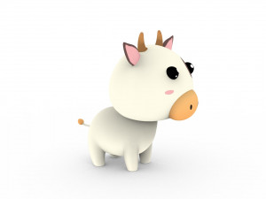 Cartoon Cow v001 3D-Modell