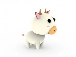 Cartoon Cow v001 3D Model