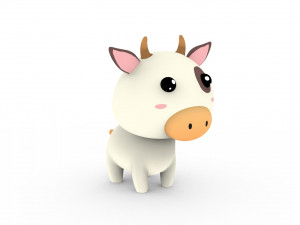 Cartoon Cow v001 3D-Modell