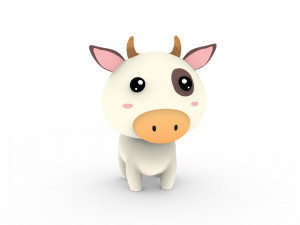 Cartoon Cow v001 3D-Modell