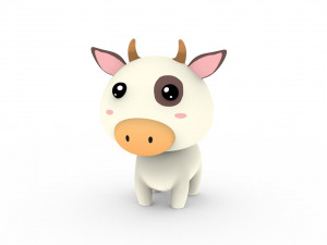 Cartoon Cow v001 3D-Modell