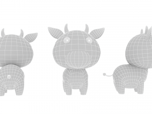 Cartoon Cow v001 3D-Modell