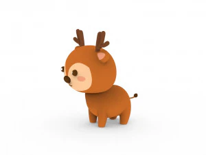 Cartoon Deer v001 3D Model