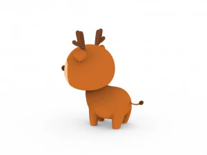 Cartoon Deer v001 3D Model