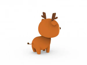 Cartoon Deer v001 3D Model