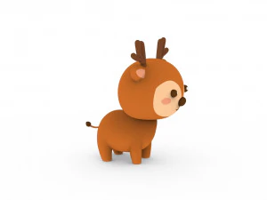 Cartoon Deer v001 3D Model