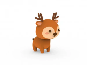 Cartoon Deer v001 3D Model