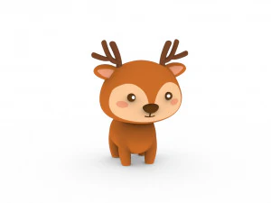 Cartoon Deer v001 3D Model