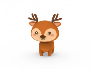 Cartoon Deer v001 3D Model