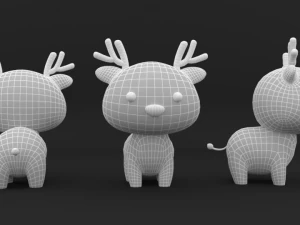 Cartoon Deer v001 3D Model