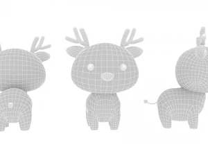 Cartoon Deer v001 3D Model